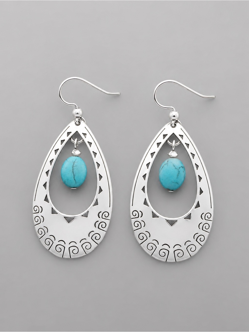 Brighton Jewelry Turquoise Southwest  Dangle Ornate Earrings VERY Pretty